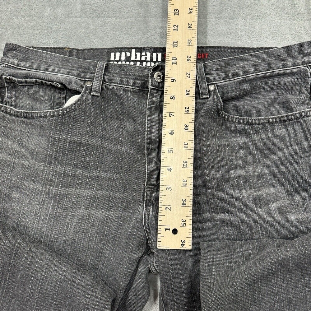 Urban Pipeline Jeans Mens 36x36 Gray Slim Straight Medium Wash Denim Work Logo - Picture 4 of 9
